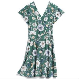 Kaileigh Teal Floral Wrap Dress (Size M)